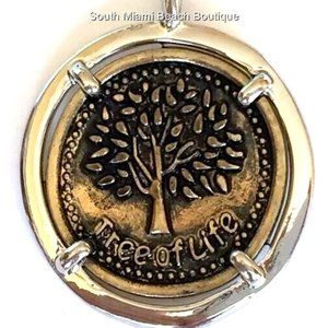 Tree of Life Pendant Necklace Peace Serenity Celtic Silver Gold Plated 18"